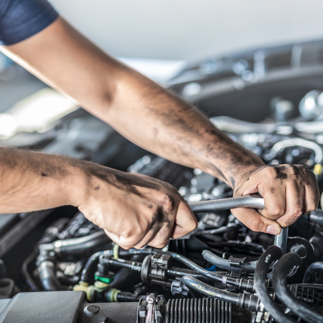 Engine being fixed.